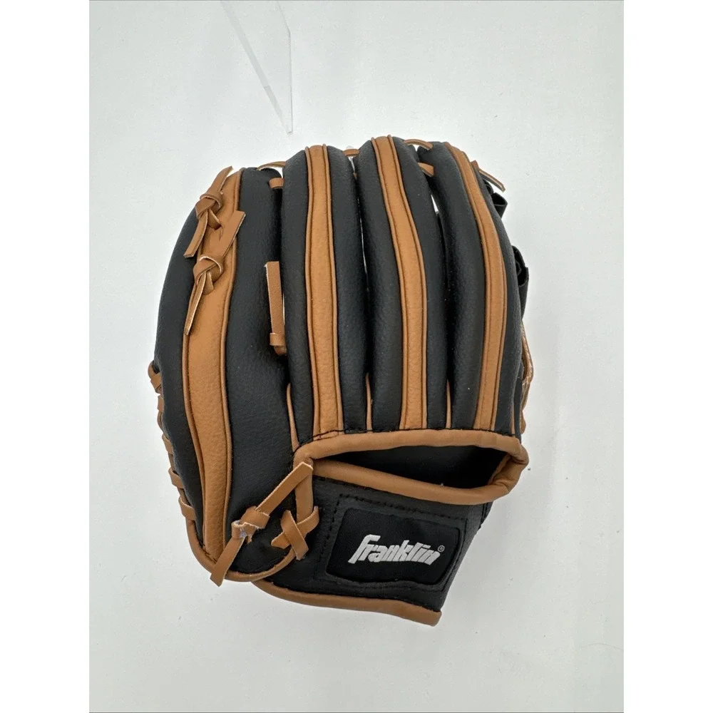 Baseball Glove Right Hand Throw Youth ‎ Franklin 9.5 Inch Black and Brown